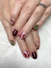 マンディーズ(MandY's)/ボルドー/フラワー/カーキ