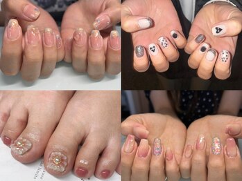 アクアマリン(AQUAMARINE)の写真/初めてでデザインが決められない方に◎シンプルネイル～イベントなどにピッタリな派手ネイルまでご用意♪