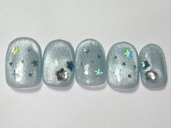 ネイルメゾン 渋谷店(NAIL MAISON)/ブルーマグ星ホロストーン¥6500