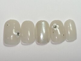 シンプルベージュ花ホロ￥5500