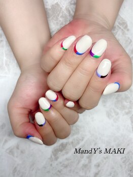 マンディーズ(MandY's)/オフホワイト/アート