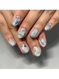 マググラデネイル/水色ネイル