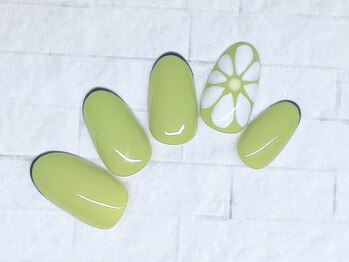 アルセア 上野御徒町店(Alcea)/フラワーネイル 細フレンチ