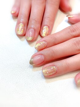 ハーティーネイル hearty nail 溝の口店/ゴールドネイル