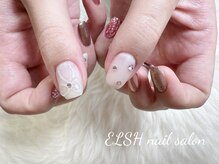 エルシ(ELSH)/リボンアート　ミラーネイル