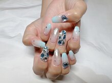 ネイルアンドアイラッシュサロン エスポアール(nail&eyelash salon espoir)/キラキラネイル　ブルーネイル