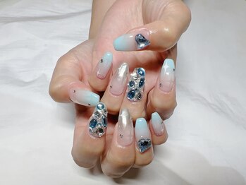 ネイルアンドアイラッシュサロン エスポアール(nail&eyelash salon espoir)/キラキラネイル　ブルーネイル