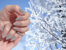 アップネイル/冬ネイルグレー＋オーロララメ