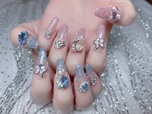 スノーネイルサロン 新宿店(Snow nail salon)/韓国蝶々パールハート