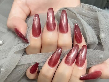 偏光マグネット×スカルプネイル