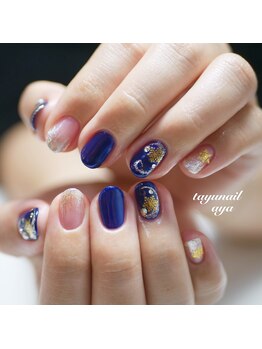 たゆ ネイル(たゆnail)/ネイビースノーネイル
