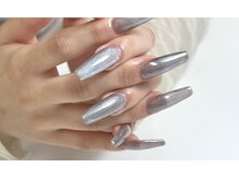 オニカネイル 表参道(ONIKA nail)/クリア系オーロラ長さだし