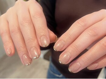 ル ネイル エディション 天神店(le nail edition)/ラメ×ミラーフレンチ