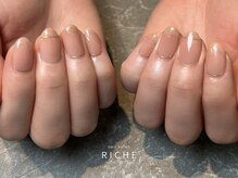 リッシュ(RICHE)/春ピンクとミラーネイル