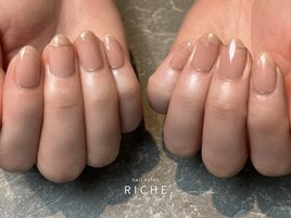 春ピンクとミラーネイル