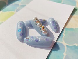 ゴージャス立体ビジューネイル