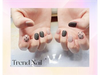 トレンドネイルスタジオ(Trend Nail Studio)/ワンカラーに2本アート追加