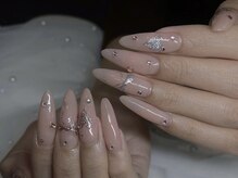 ネイルズバー 新宿店(Nails Bar)/ピュアヌードグリッターネイル