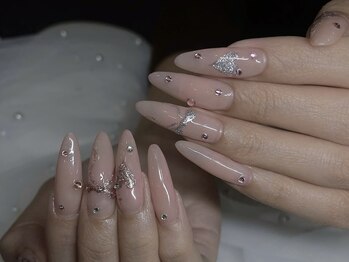 ネイルズバー 新宿店(Nails Bar)/ピュアヌードグリッターネイル