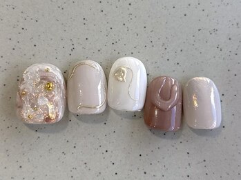 アイネイルズ 池袋店(I-nails)/ホワイトピンクフラワー