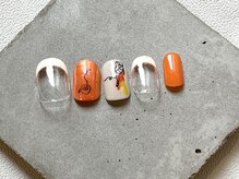 カラ ネイル 中津店(calla nail)/オレンジ×カフェデザイン