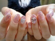 アミュリー ネイル アトリエ(Amury nail atelier)/ビジュー ハート ラメ トレンド