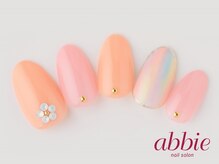 ネイルサロンアビー 北千住店(abbie)/春色縦マーブルHand ￥10527