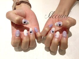 ニット×ハートネイル