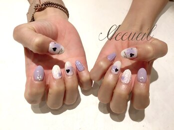 アクイユ 銀座店(ACCUEIL)/ニット×ハートネイル