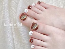 ルミエール ネイル モンナカ(Lumiere Nail Monnaka)/ボルドー/ツイード/ブラウン