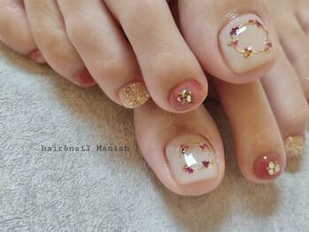 マニッシュ(Manish)/押し花/コーラル/ワイヤー