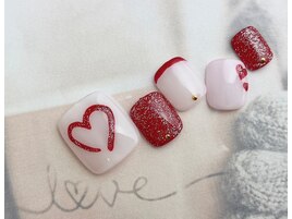 キラキラハートネイル