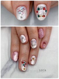 M-54大人可愛いクリスマスネイル