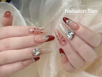 ティオン 武蔵小杉店(Tion)の写真/【持ち込みデザイン+韓国&ワンホンネイルパーツ付け放題メニュー◎】上品で華やかなワンホンネイルが叶う♪