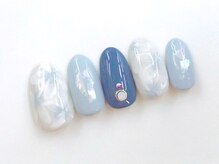 ネイルサロン ジュネイル(NAIL SALON JUNAIL)/大人涼しげフラワー