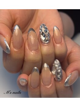 エムズネイル サベージ(M's nails Savage)/ラメフレンチ