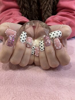 チェリーブロッサム(A CHERRY BLOSSOM)/ドット柄にリボンパーツ