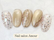 アムールユシマテン 上野湯島店(Amour)/キラキラ春夏のネイル¥7980