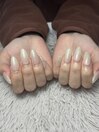 長さ出し ラメワンカラーネイル