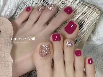 ルミエール ネイル モンナカ(Lumiere Nail Monnaka)/ボルドー/ツイード/ブラウン