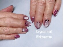 クリスタルネイル イオン若松店/紫ワンカラー×マグネット