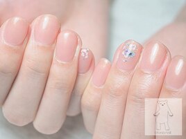 シンプル押し花ネイル