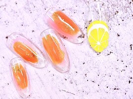 ぷっくりレモンネイル