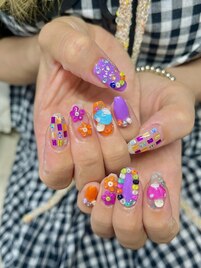 120分デザイン:ビーズ/花