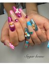 Kitty×ヒョウ柄ネイル