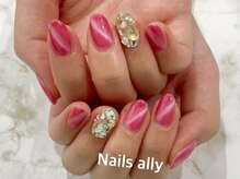 ネイルズアリー 立川店(Nails ally)/マグネットジェル×ストーン
