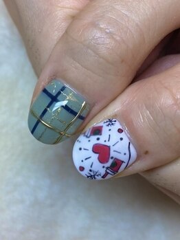 winter hot drink nail♪