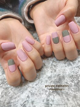 プライベート ネイルサロン マーマ(murmur)/バイカラーネイル