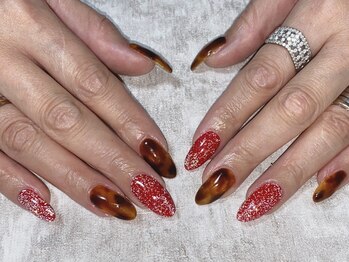 リアンネイル(Liens Nail)/べっこう×フラッシュ