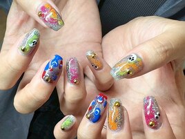 秋色！ハロウィン万博ネイル☆